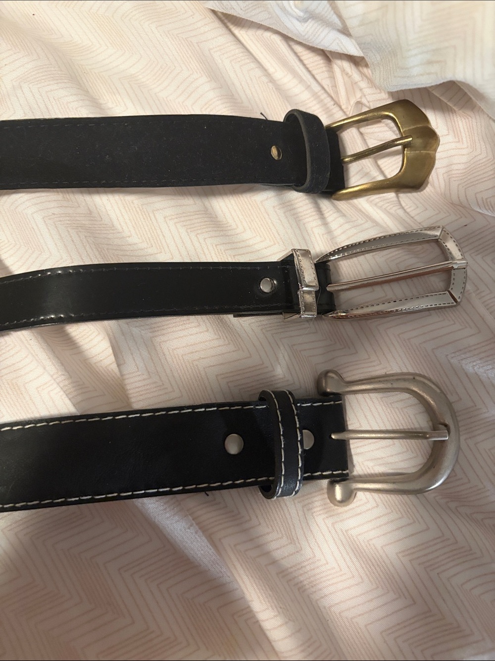 3 Womens Black Fashion Belts - 10/12